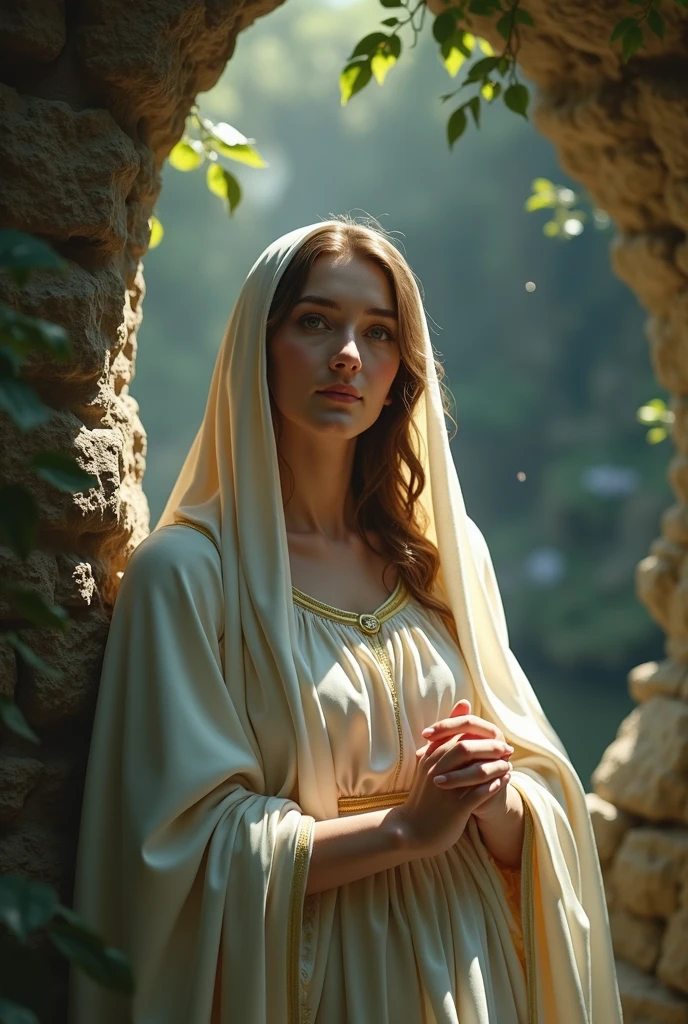 Make me one of our real lady of lourdes, just as she was, with very flirtatious details