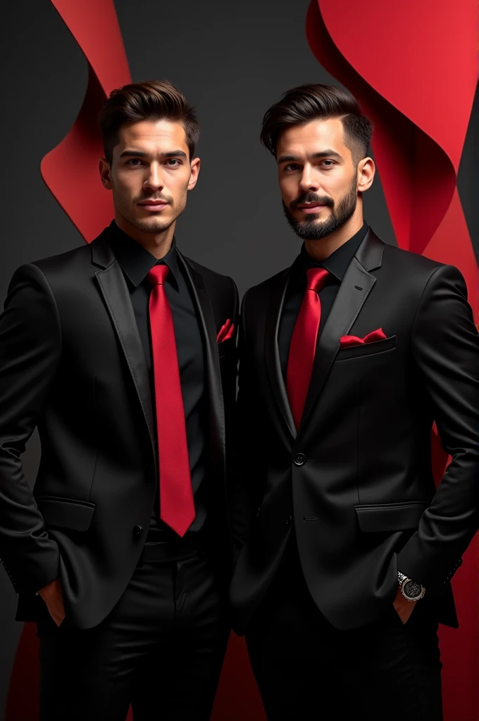 Make a portrait of written team brothers official in black and red