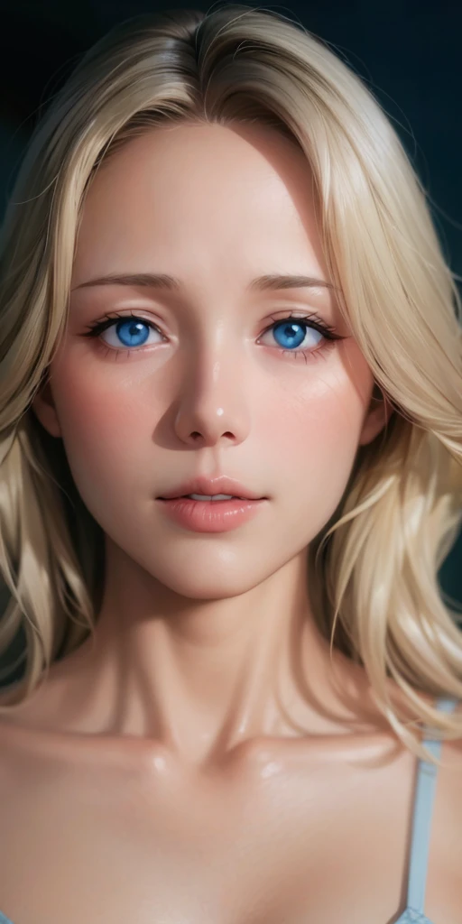 Elegant mature female, blue eyes, blonde hair, soft light, 4k resolution, high quality, beautiful cg