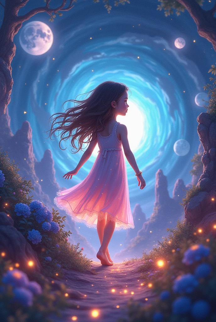 a girl going to another dimension
