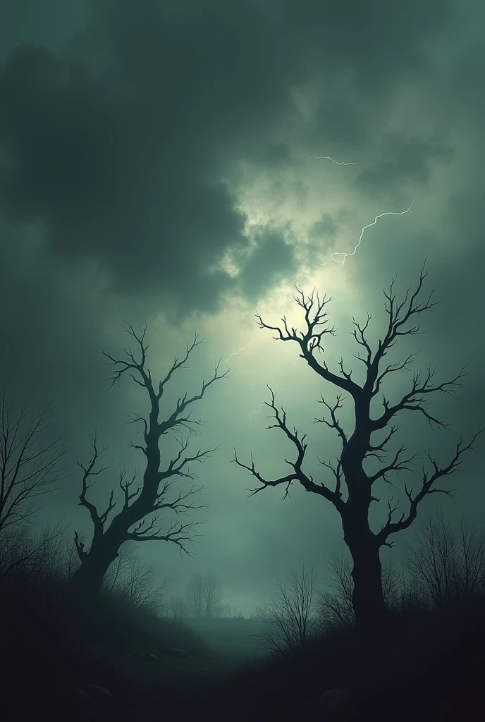 Gloomy Sky in Smoke and Clouds