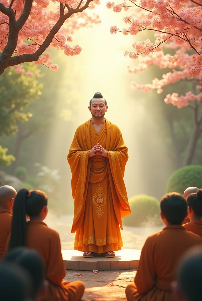 स्पीच देते हुए budha लोगो को image no कॉपी right 3d