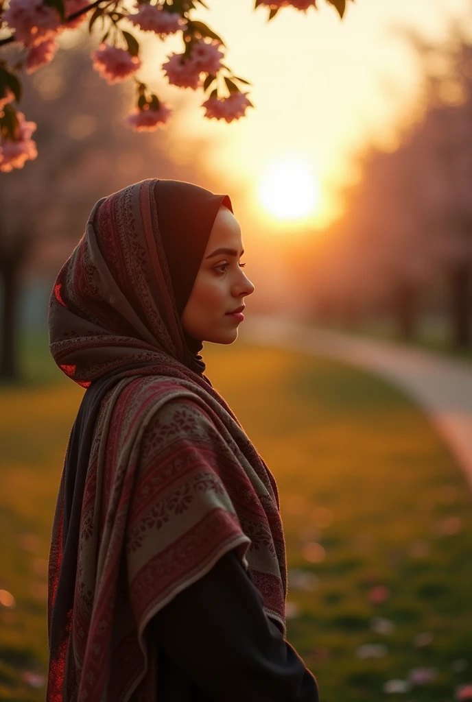 A beautiful hijabi girl back image