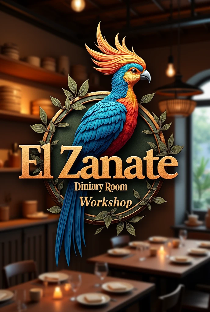 Create a unique logo with: "El Zanate dining room workshop"