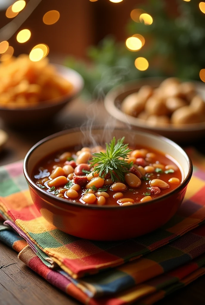 ready to eat and celebrate soup of beans