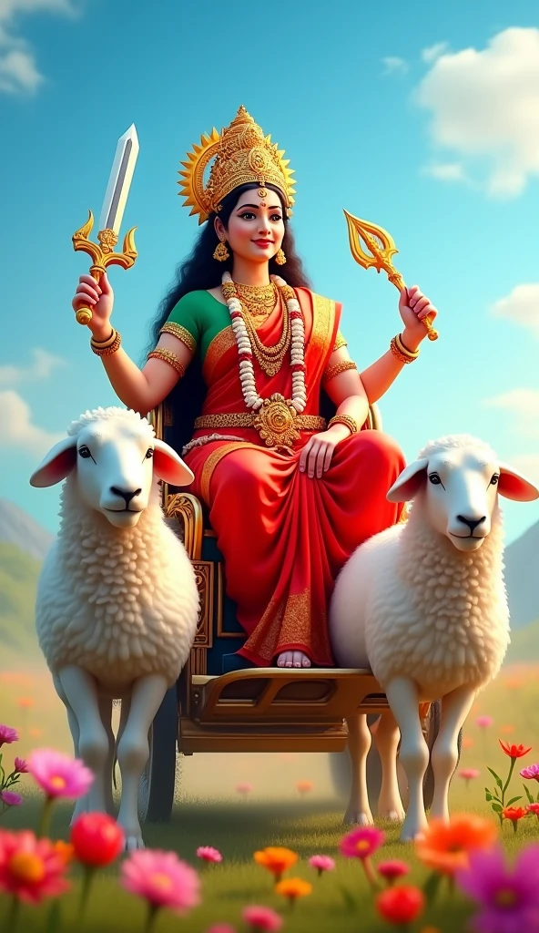 3D શ્રી ગેલ માતાજી ચાર સફેદ રંગ નાં ઘેટાં નાં રથ પર બેઠેલા હોય છે  શ્રી ગેલ માતાજી હાથ માં તલવાર,ત્રીશુલ, ચક્ર, અને આશીર્વાદ આપતા હોય છે માતાજી એ લાલ રંગ ની સાડી પહેરી હોય છે અને તેમનું બ્લાઉઝ લીલા રંગનું હોય છે અને તેનાં ગળામાં ફુલો નો હાર હોય છે  અને શ્રી ગેલ માતાજી નાં માથા પર સોનાનો મુગટ હોય છે અને પગ માં સોનાના પાયલ પહેર્યા હોય છે 