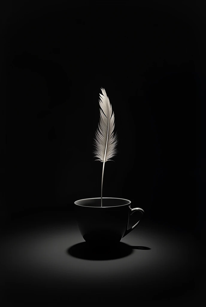 An art portrait of a simple thing in black and white, with background of completely black