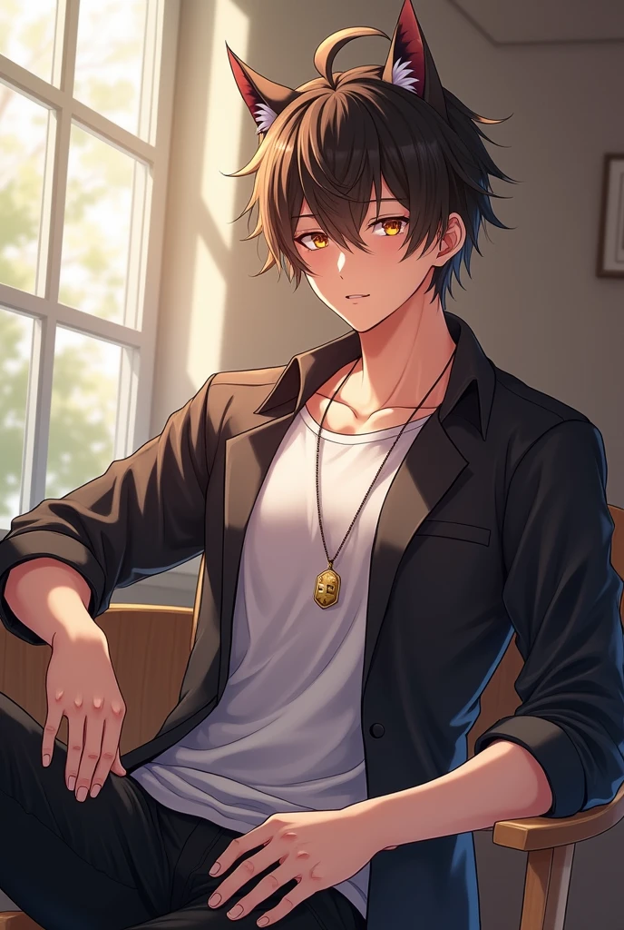 Anime handsome male, have big cock and scat