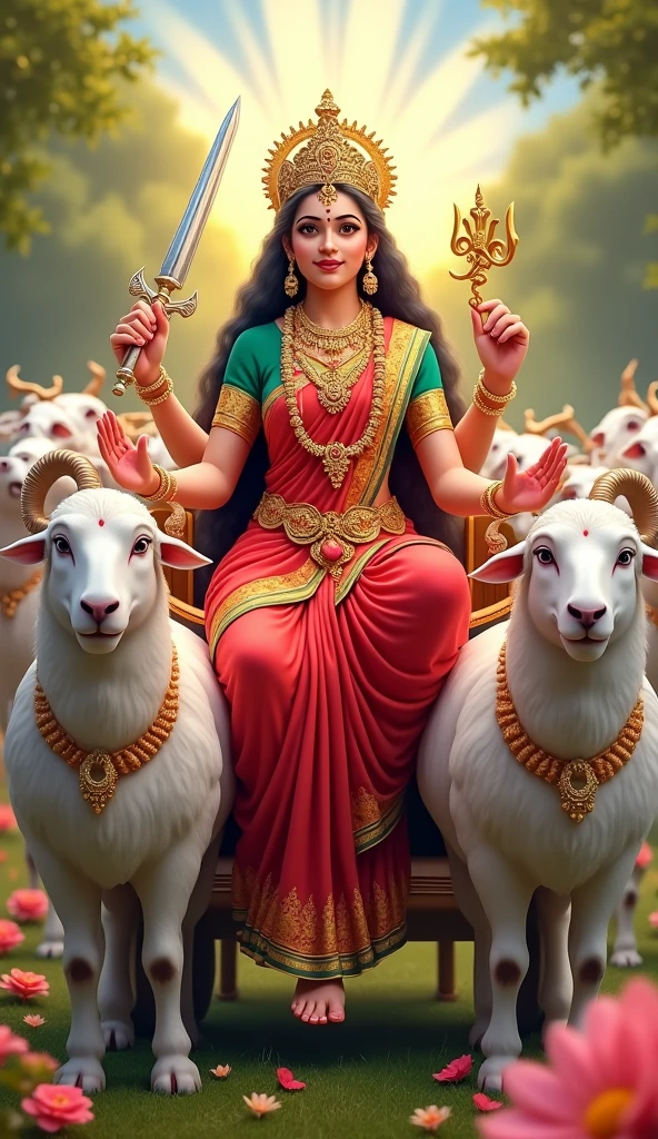 3D શ્રી ગેલ માતાજી ચાર મોટા સિંગડા વાળા સફેદ રંગ નાં ઘેટાં નાં રથ પર બેઠેલા હોય છે  શ્રી ગેલ માતાજી હાથ માં તલવાર,ત્રીશુલ, ચક્ર, અને આશીર્વાદ આપતા હોય છે માતાજી એ લાલ રંગ ની સાડી પહેરી હોય છે અને તેમનું બ્લાઉઝ લીલા રંગનું હોય છે અને તેનાં ગળામાં ફુલો નો હાર હોય છે  અને શ્રી ગેલ માતાજી નાં માથા પર સોનાનો મુગટ હોય છે અને પગ માં સોનાના પાયલ પહેર્યા હોય છે 