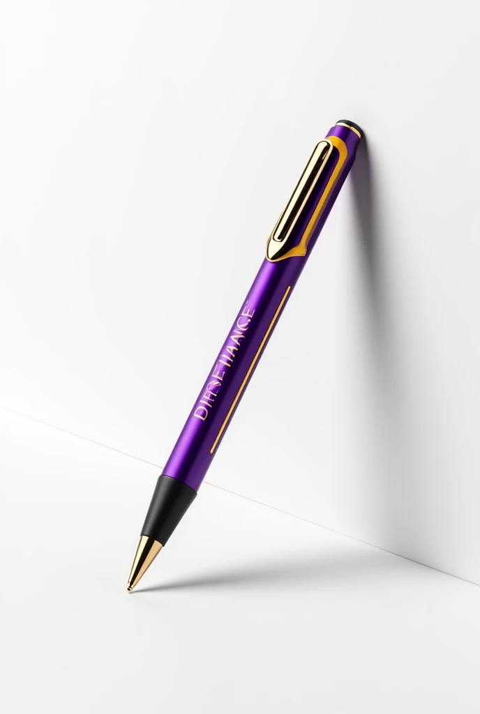 Design a purple,yellow and black pen with "DIFO FINANCE " written on it.