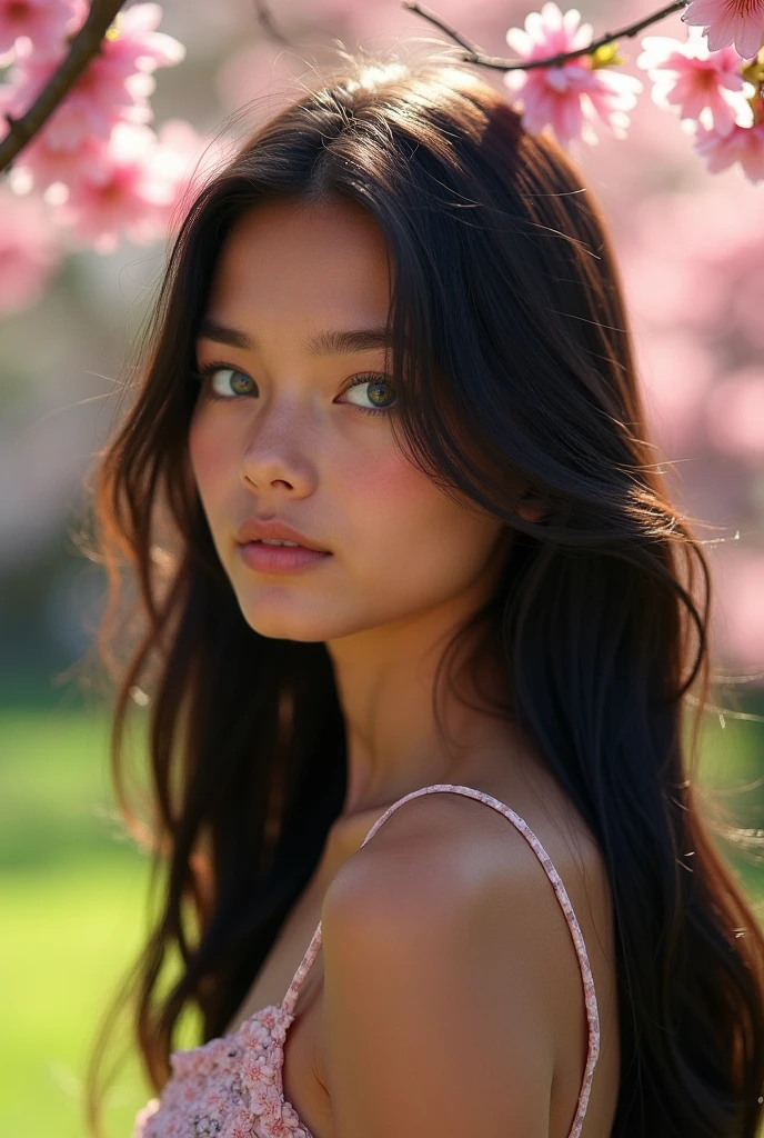 You can create a photo of a beautiful white girl with very beautiful black hair, extremely realistic, approximately 15 years old.