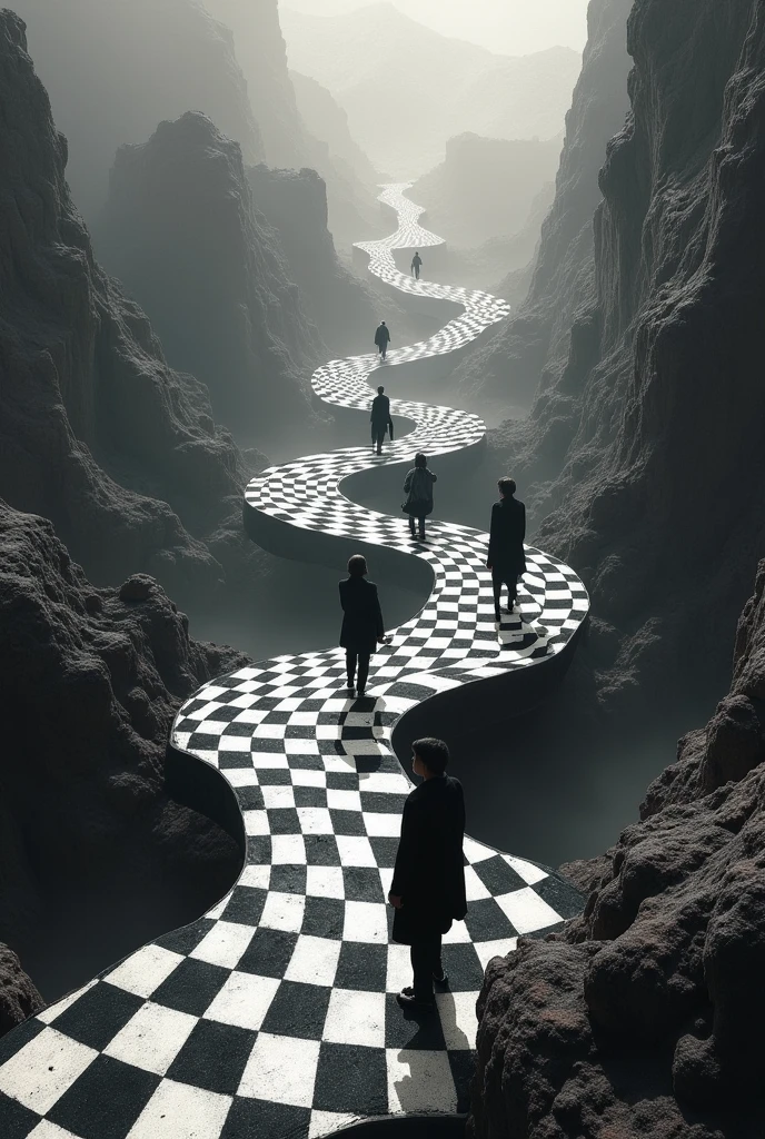 World of Chaos, various paths with black and white checkered color