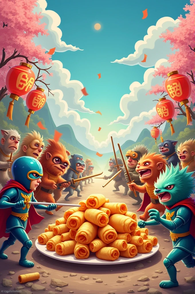 Heroes and monsters often clash over their desire for delicious egg rolls.