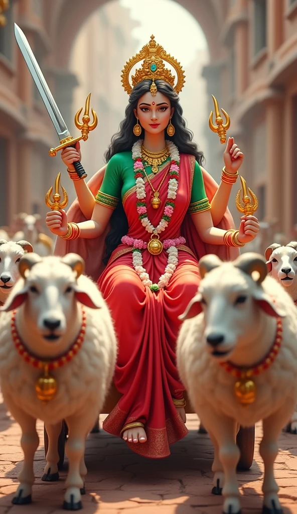 3D શ્રી ગેલ માતાજી ચાર મોટા સિંગડા વાળા સફેદ રંગ નાં ઘેટાં નાં રથ પર બેઠેલા હોય છે  શ્રી ગેલ માતાજી હાથ માં તલવાર,ત્રીશુલ, ચક્ર, અને આશીર્વાદ આપતા હોય છે માતાજી એ લાલ રંગ ની સાડી પહેરી હોય છે અને તેમનું બ્લાઉઝ લીલા રંગનું હોય છે અને તેનાં ગળામાં ફુલો નો હાર હોય છે  અને શ્રી ગેલ માતાજી નાં માથા પર સોનાનો મુગટ હોય છે અને પગ માં સોનાના પાયલ પહેર્યા હોય છે અને ઘેટાં નાં ગળામાં એક ઘંટડી પહેરી હોય છે 