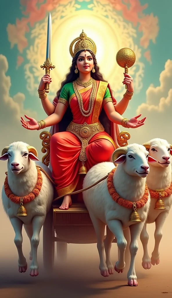 3D શ્રી ગેલ માતાજી ચાર મોટા સિંગડા વાળા સફેદ રંગ નાં ઘેટાં નાં રથ પર બેઠેલા હોય છે  શ્રી ગેલ માતાજી હાથ માં તલવાર,ત્રીશુલ, ચક્ર, અને આશીર્વાદ આપતા હોય છે માતાજી એ લાલ રંગ ની સાડી પહેરી હોય છે અને તેમનું બ્લાઉઝ લીલા રંગનું હોય છે અને તેનાં ગળામાં ફુલો નો હાર હોય છે  અને શ્રી ગેલ માતાજી નાં માથા પર સોનાનો મુગટ હોય છે અને પગ માં સોનાના પાયલ પહેર્યા હોય છે અને ઘેટાં નાં ગળામાં એક ઘંટડી પહેરી હોય છે 