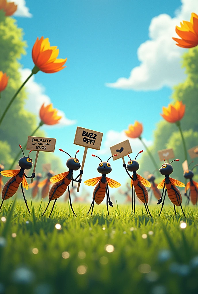 Mosquitoes protesting 