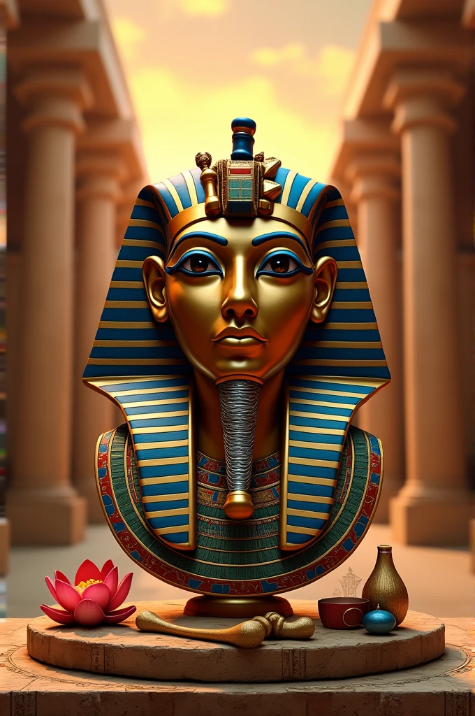 Provide pieces to assemble a mask of the god Horus