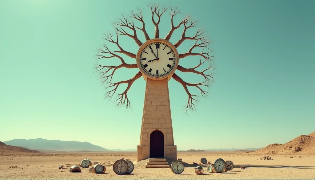 (((artwork by Damien Hirst))), an hourglass timer, the skull is half buried in sand in the top bulb. on display in a modern art museum.