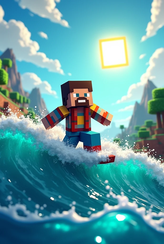 Creat a mincraft server logo Wave