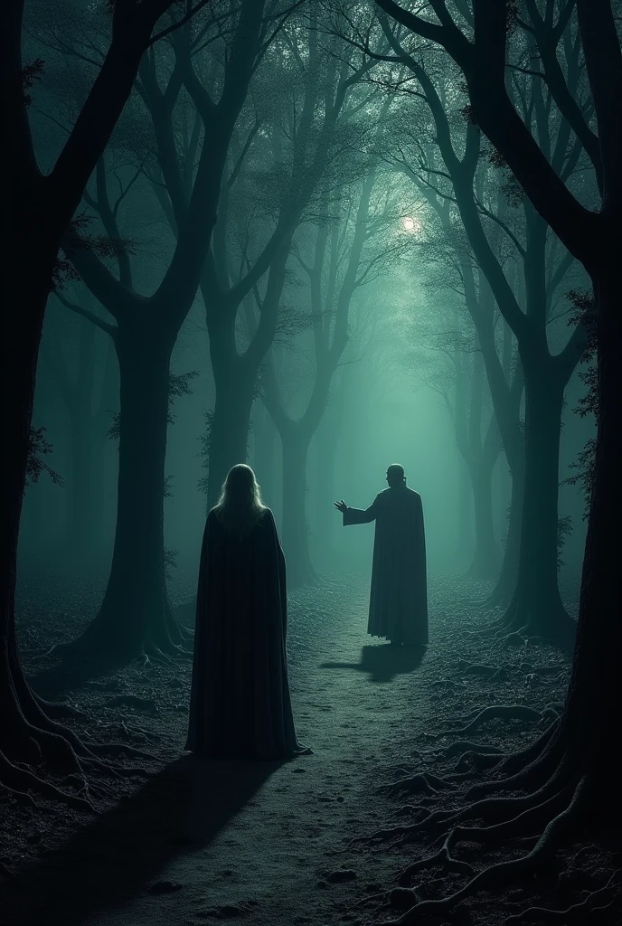 Draw how Dante got lost in the dark forest until he found Virgil