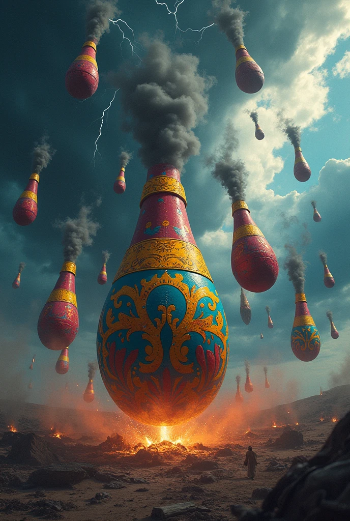 Make multiple bombs falling but have war paint