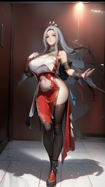 high quality,HD,16K,Sharp Line,1 Girl,fantasy, （Fire Spirits）,Pretty Face, Large Breasts, Beautiful legs,In the mountains,Focus Girl,detailed Pretty Face,Detailed clothes,beautiful eyes,Cool,Sexy,Dynamic Angle,穿着华服的神明Strike a pose拍照, Ancient mysterious sexy goddess, Traditional beauty woman, Beautiful female warrior god of war , Beautiful sexy goddess, Gorgeous role-playing, high, Beautiful young girl, Beautiful woman, 华丽Beautiful woman, Complex clothing,Chinese Mystical Aesthetics, Beautiful Asian ancient mysterious girl, Extremely detailed shot of the goddess, Jaw-dropping sexy beauty, Big breasts deep neckline sexy belly button（butt), (bedroom), (Sexy Girls), masterpiece, best quality, Bangs, blush, Chest, clavicle, Eyebrows visible through hair, (Ombre gold hair), Jewelry, Long hair,Bright Eyes, ring, (solitary), illustration, fashionable, miss, Strike a pose, background, element, confident, Express, Accessories, majestic, striking, key point, Dynamic poses, ((plump)), (black))Woman in transparent dress,Viewer,(((Full breasts, Keeley University))),Slim waist,(Navel exposed,Bare waist), Long hair, extreme detailed details, 详细的fantasy艺术, Stunning character art, Beautiful and exquisite character art, Beautiful transparent dress, Very detailed, Large Breasts，Chest，Golden ratio figure，Beautiful figure，Ultra wide-angle shooting，Full body shot拍摄，Body close-up，Full body shot，Wearing a pleated tulle skirt，柔和动漫illustration, 柔和的深色background，Fujifilm XT3 Clear focus, f 5.6, High Detail, Clear focus,(Wearing openwork clothing),, (Natural light), (Tempting)translucent, Good velvet quality, Compared, Divine Light,, Silver hair, 天空background, Absolute Strength,Female Shinmei，穿着性感丝绸的Female Shinmei,，Large Breasts，Chest，Golden ratio figure，Beautiful figure，Ultra wide-angle shooting，Full body shot，Body close-up，Full body shot， Wearing a tulle dress, Model shooting style, Large Breasts，饱满Chest，Golden ratio figure，Beautiful figure，(Extremely detailed CG 8k wallpaper unit), The most beautiful artistic photos in the world, , 8K 超HD, ) on the beach，Sexy lazy posture，Sexy seductive expression，best quality,masterpiece,Ultra-high resolution,(Practical:1.4),original photo,Ultra-high resolution