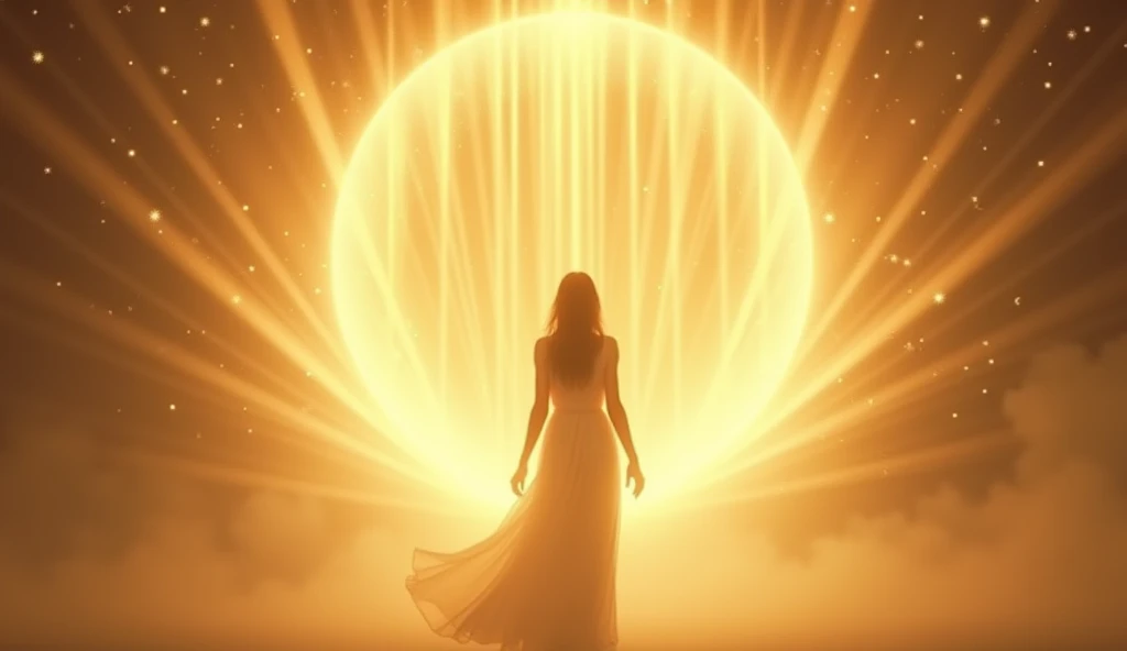Centered on the center of the circle,Images with light radiating around them,The art of parting,gold,Soft glow