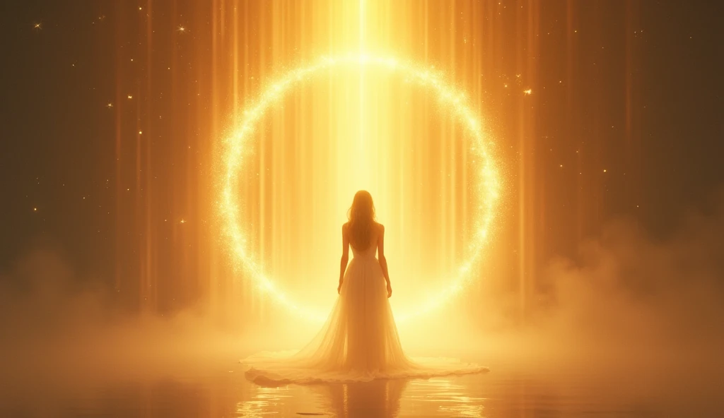 Centered on the center of the circle,Images with light radiating around them,The art of parting,gold,Soft glow