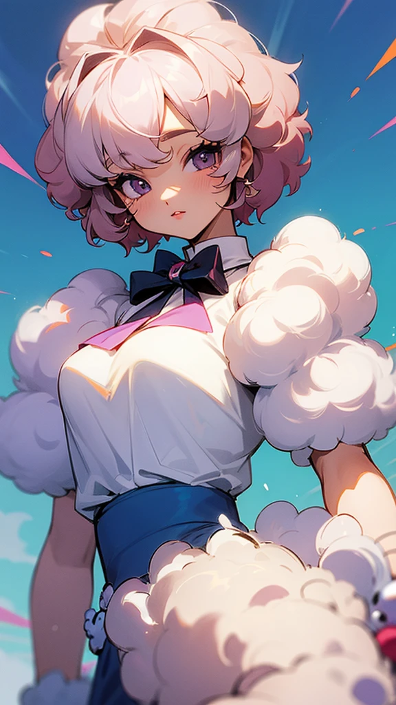 White anime style poodle puppy