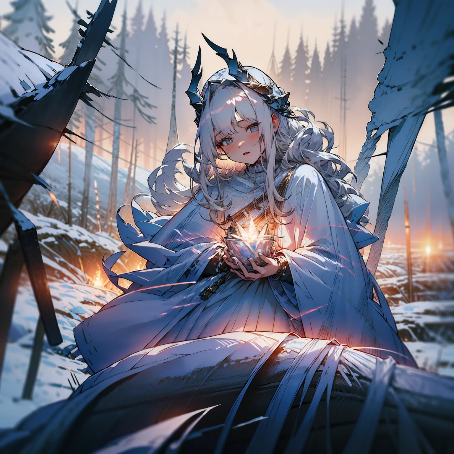 (best picture quality，4K，8K，HD，masterpiece：1.2），Super delicaifelike，Realistic，照片lifelike：1. 37），blue and white，water sprites，snow elf，dreamy atmosphere，Fantastic creatures，Glowing ethereal lamp，frozen garden，delicate snowflakes，A sparkling winter wonderland