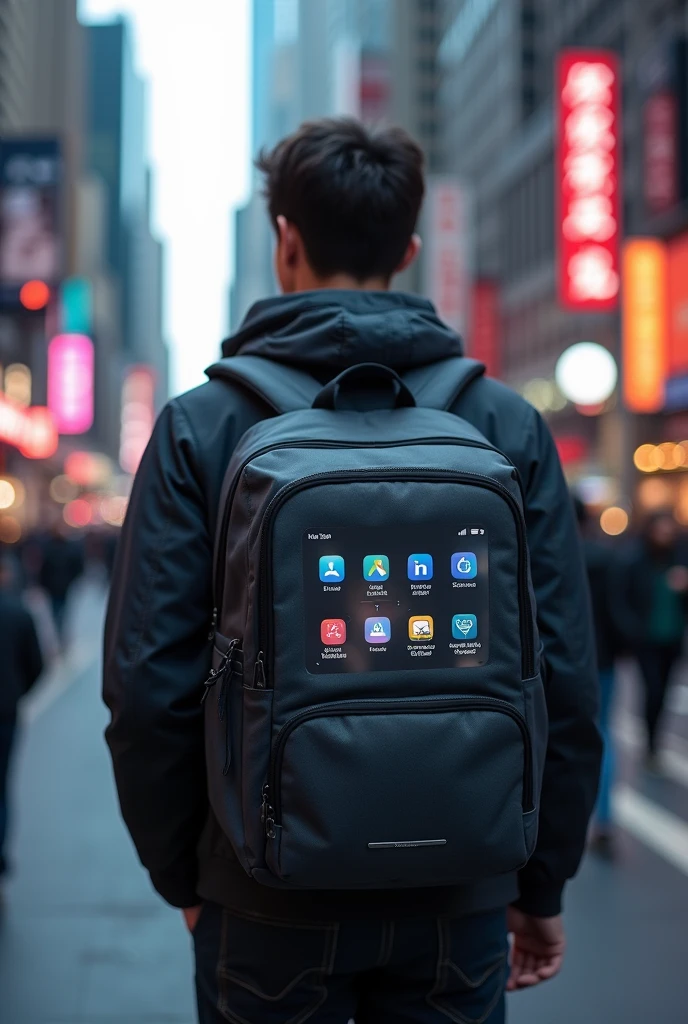 Smart backpack with touchscreen technology 