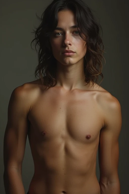 One person, chest, naked