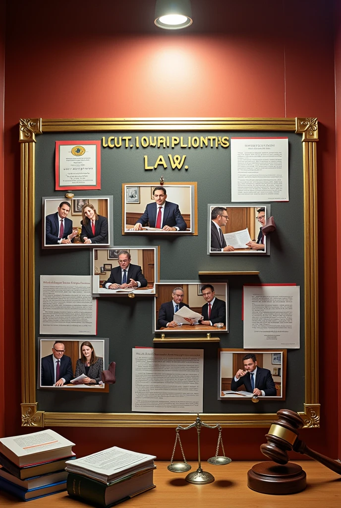 I want to design a bulletin board for my university corridor where i will paste pictures of the chief guest and panelists and major highlights from the event. It should have text in language. I want the board to look interesting for the students with 3d objects. The event is a law symposium held at our university
I will be using print outs so suggest accordingly. It will all be print outs on pages for the bulletin board. The pictures will be of awards being given to our panelists. Board should be fun and interactive for the students