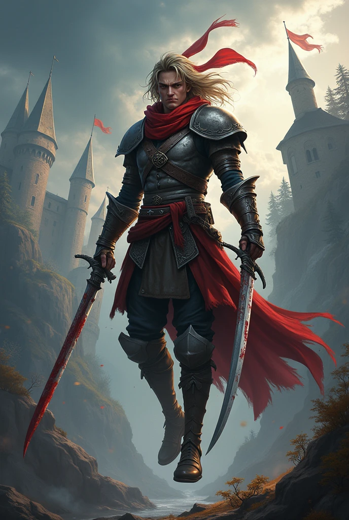 A man with hooks on his waist that he uses for airborne transportation while fighting with double swords stained with the blood of his enemies in a medieval world similar to Fanny from the Mobile Legends game.