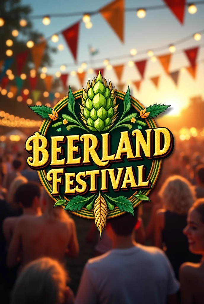 Create a logo called Beerland Festival MLW in royal caps font