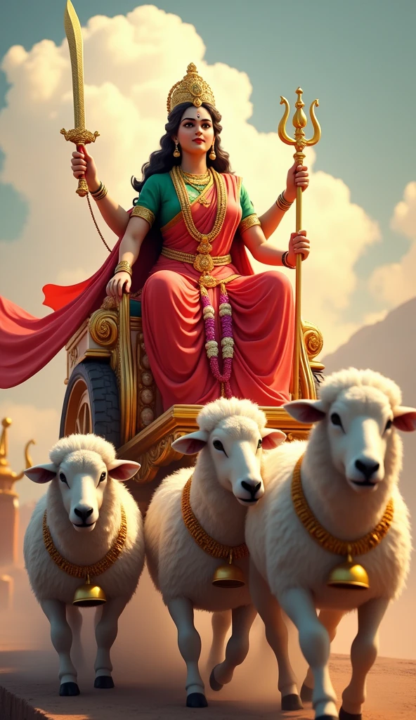 3D શ્રી ગેલ માતાજી ચાર મોટા સિંગડા વાળા સફેદ રંગ નાં ઘેટાં નાં રથ પર બેઠેલા હોય છે શ્રી ગેલ માતાજી હાથ માં તલવાર,ત્રીશુલ, ચક્ર, અને આશીર્વાદ આપતા હોય છે માતાજી એ લાલ રંગ ની સાડી પહેરી હોય છે અને તેમનું બ્લાઉઝ લીલા રંગનું હોય છે અને તેનાં ગળામાં ફુલો નો હાર હોય છે અને શ્રી ગેલ માતાજી નાં માથા પર સોનાનો મુગટ હોય છે અને પગ માં સોનાના પાયલ પહેર્યા હોય છે અને ઘેટાં નાં ગળામાં એક ઘંટડી પહેરી હોય છે