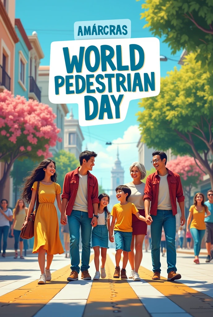Advertising image commemorating World Pedestrian Day in Spanish