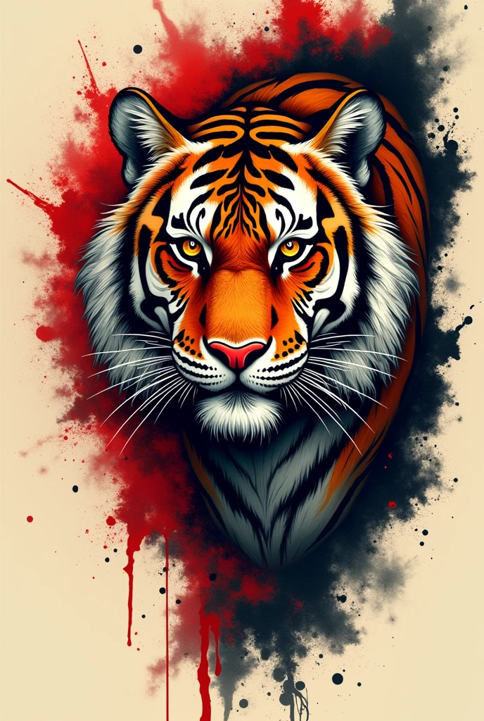 'A Tiger, unique, tattoo Style'