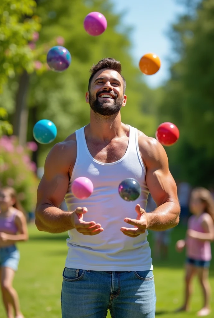 Man with balls