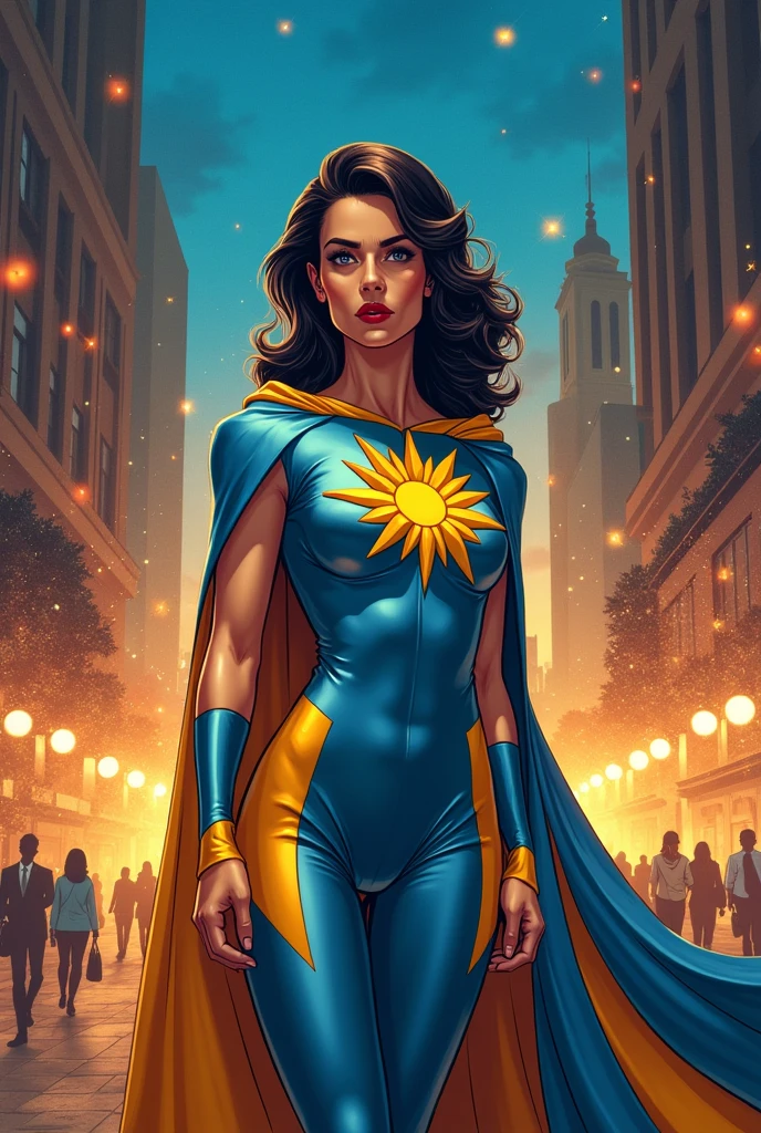 Argentine President Evita Duarte de Perón dressed as a superhero