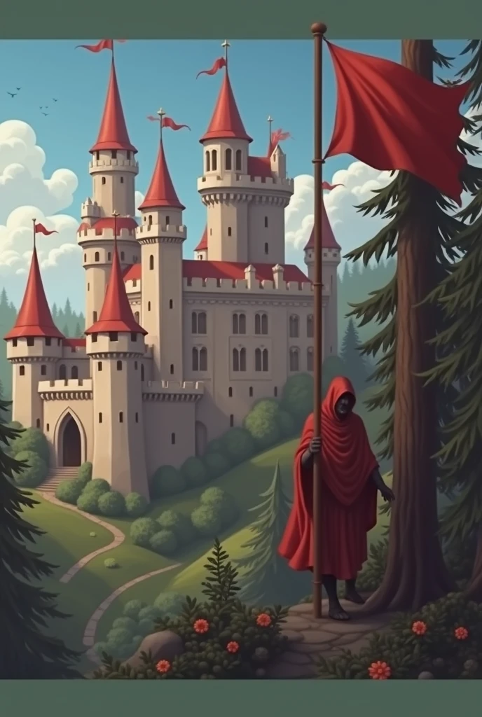 Kingdom, Castle red flag, forest