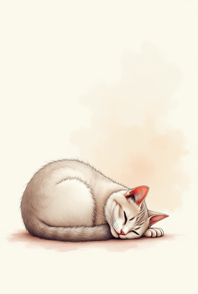 A cat, fineline freehand style
