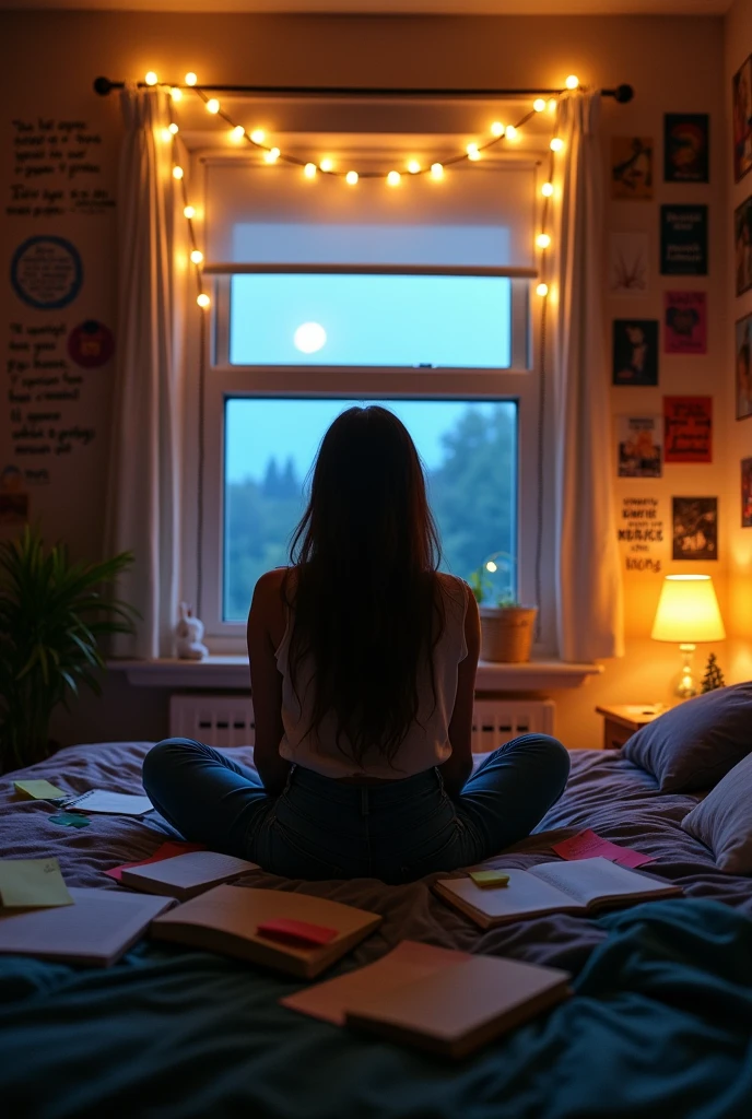 A person reasoning about their future in their room