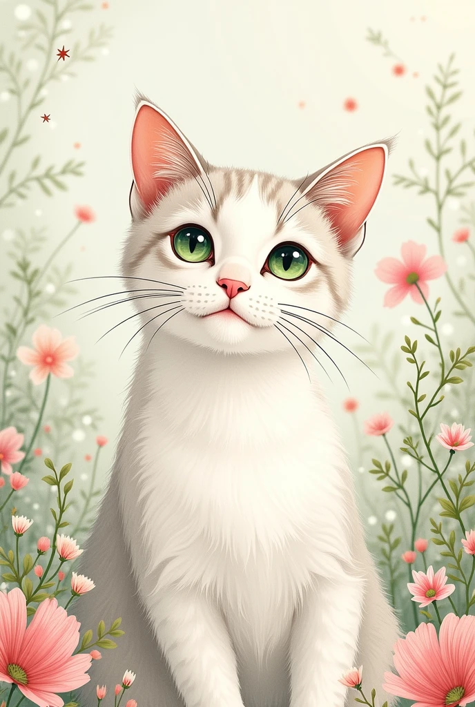 A cat, fineline style