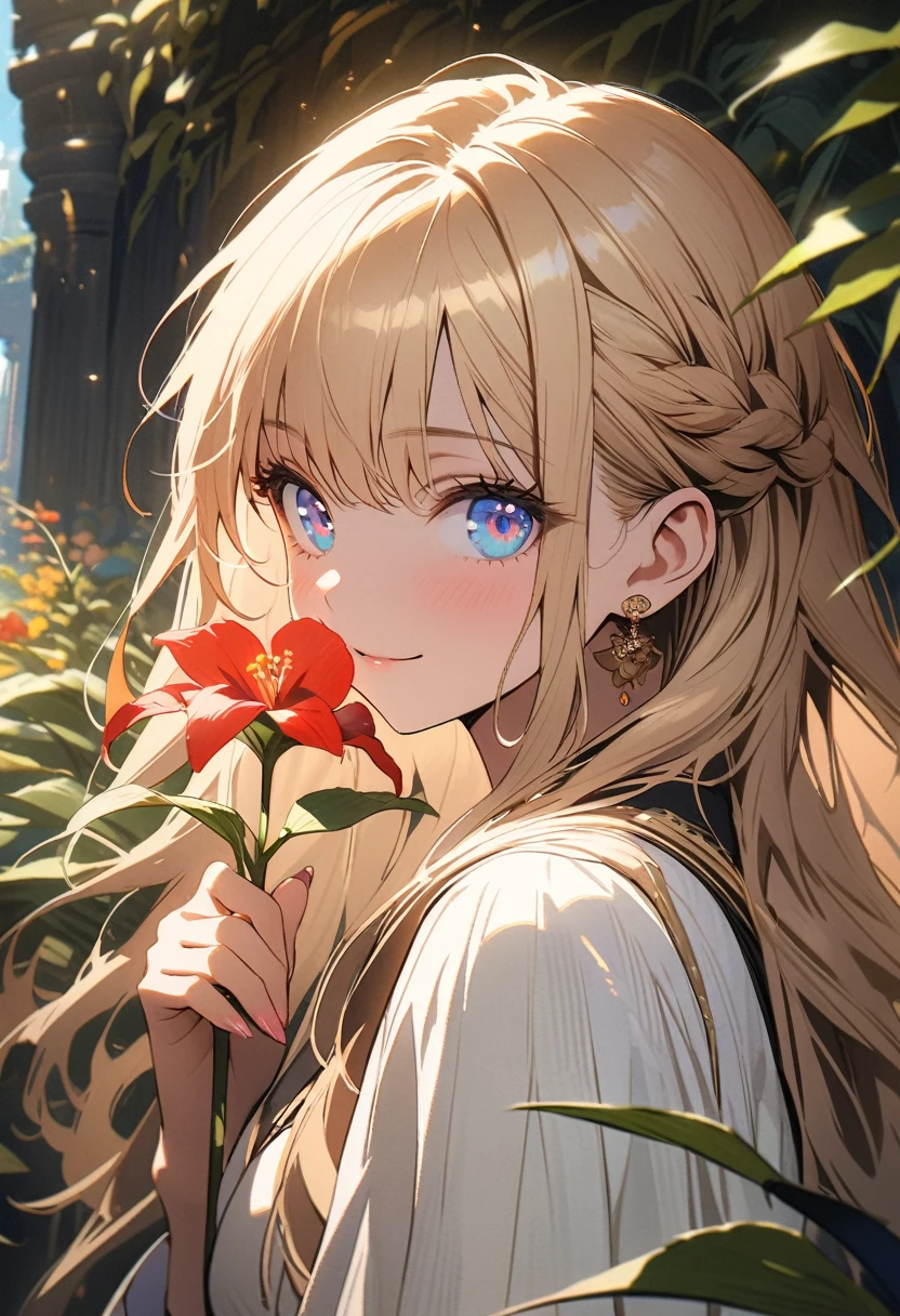 (Girl tending to flower in garden), gorgeous girl, beautiful face, (finely detailed beautiful eyes: 1.3), double eyelids, (eyelash: 1.2), shaggy hair, elegant attire, gentle smile),
Magnificent hanging gardens of ancient Babylon in the sky, A lush landscape with a wide variety of plants on tiered terraces, Irrigated with water from the Euphrates River, Archimedes' spiral and other techniques are used, opulent palace, magnificent city of Babylon in the background of the garden, sun shining under a blue sky, colorful flowers and trees, exotic atmosphere,
((best quality: 1.2, very detailed, ultra-high resolution, absurdres: 1.3, highres: 1.3, masterpiece: 1.2, top quality, best aesthetic, fine texture, perfect lighting: 1.2, best shadow, sharp focus: 1.3, high contrast, high color saturation)), (anatomically correct, perfect hands: 1.2), (professional photography:1.2), landscape view, cinematic lighting, anime style,