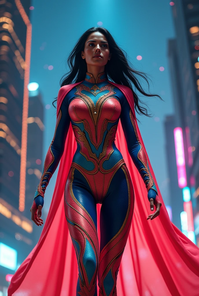Indian super woman, super suit, future dress, strong body, strong butt