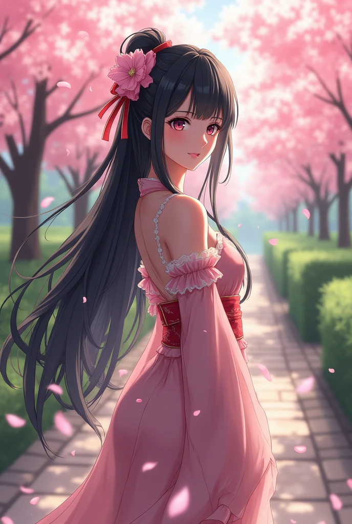 No bra and nipples Japanese beautiful female anime