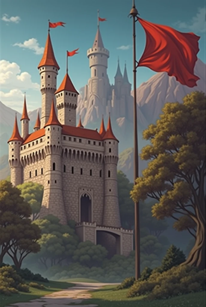 Kingdom, Castle red flag, forest