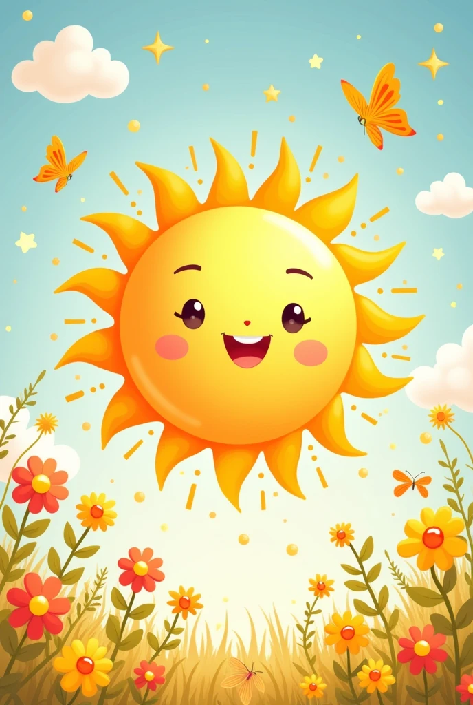 Valentina's 1st Birthday Invitation, Sun theme