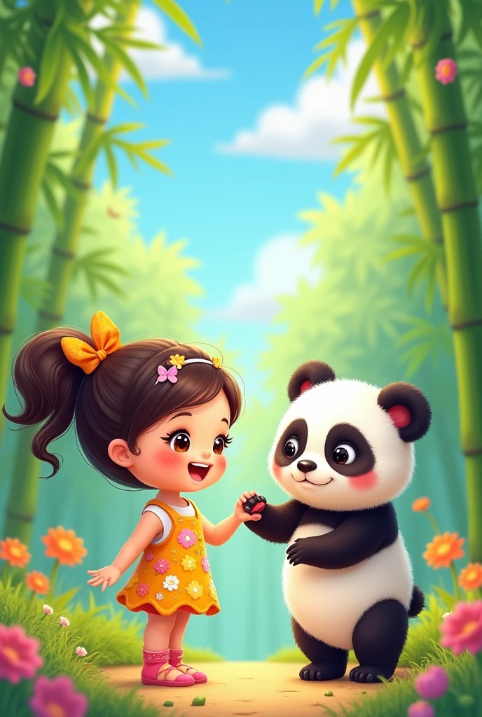 2d, panda, encouraging girl, cute,